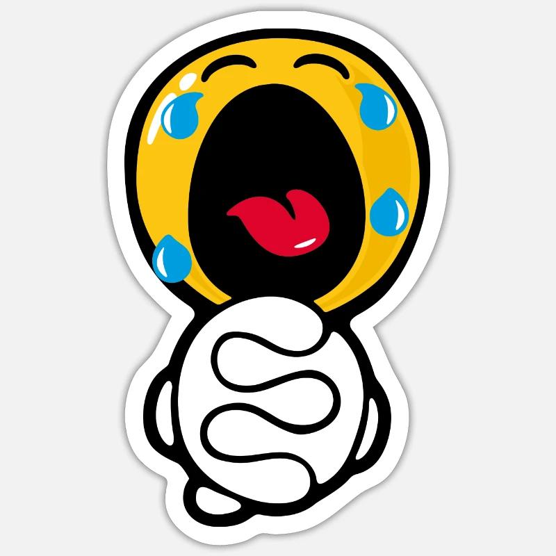 Smiley Desperate - Sticker taille S (10 x 10 cm) - blanc mat