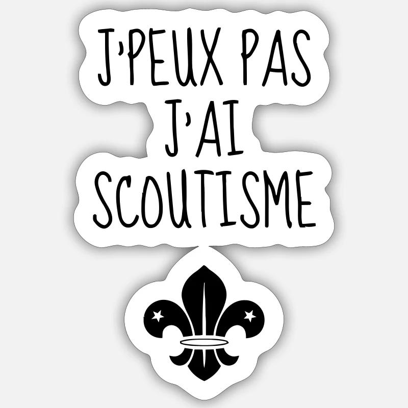 scout / scouting / scoutisme / guide - Sticker taille S (10 x 10 cm) - blanc mat