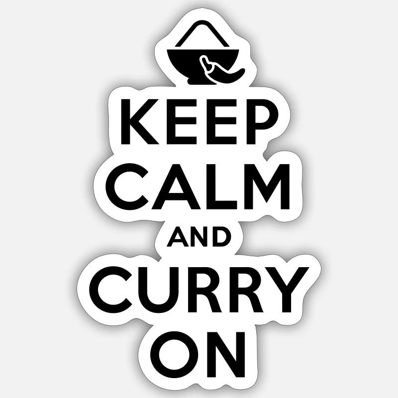 Keep calm and curry on Sticker size S (10 x 10 cm)