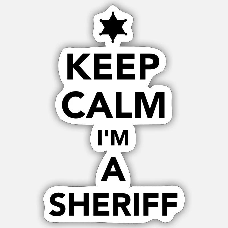 Sheriff - Sticker Größe S (10 x 10 cm) - Mattweiß