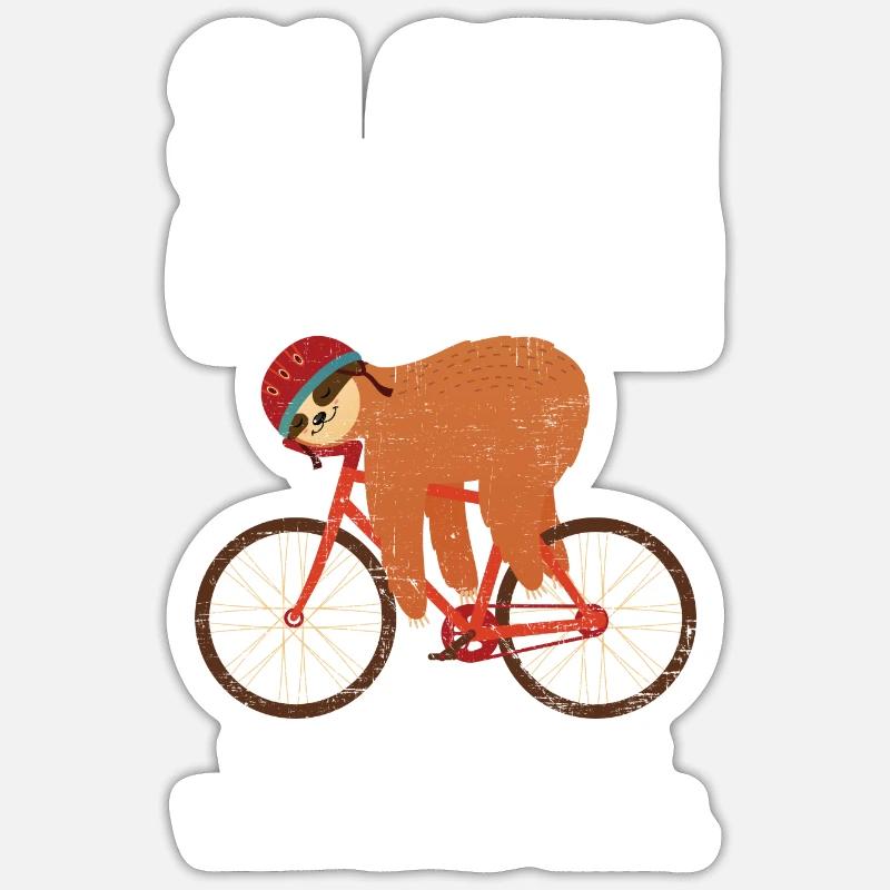 Sloth Cycling Team - Sticker size S (10 x 10 cm) - white matte