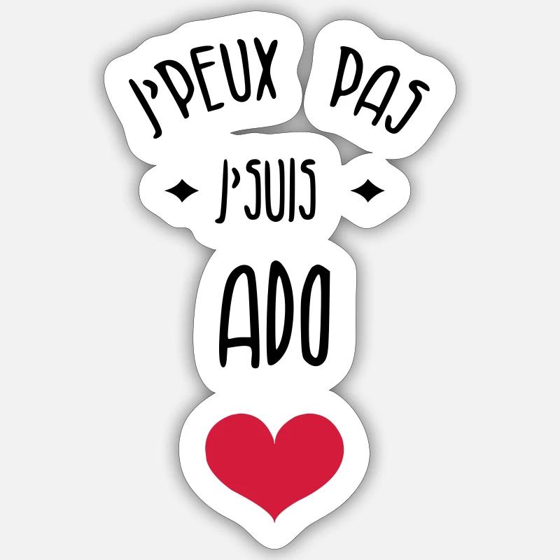adolescent / enfant / ado / adolescente - Sticker taille S (10 x 10 cm) - blanc mat