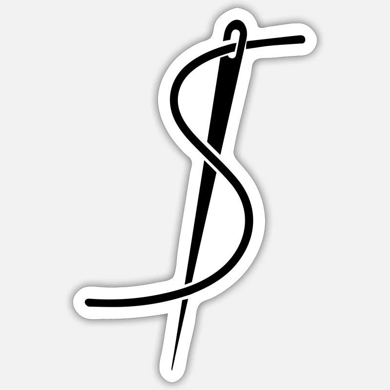 aiguille - Sticker taille S (10 x 10 cm) - blanc mat