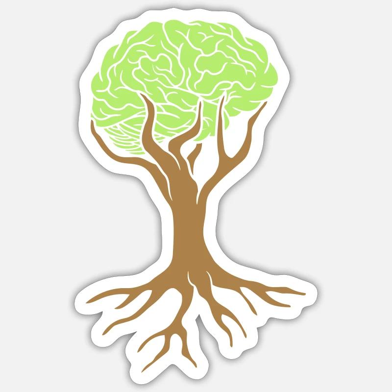 Brain tree design - Sticker size S (10 x 10 cm) - white matte