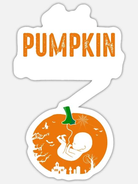 Little Pumpkin Schwangerschaft Halloween Kostüm - Sticker Größe S (10 x 10 cm) - Mattweiß