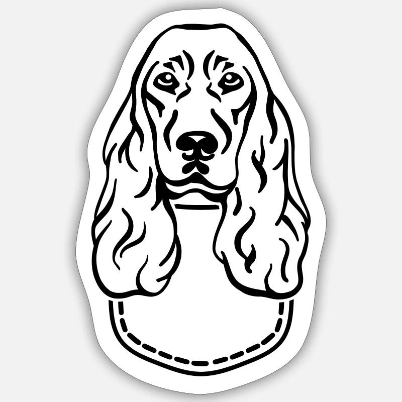 Cocker Spaniel - Sticker Größe S (10 x 10 cm) - Mattweiß