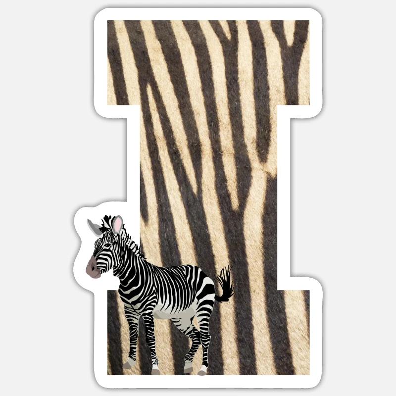 zebra i - Sticker size S (10 x 10 cm) - white matte