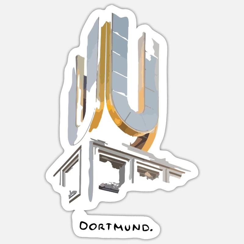 stain. Dortmunder U - Sticker Größe S (10 x 10 cm) - Mattweiß