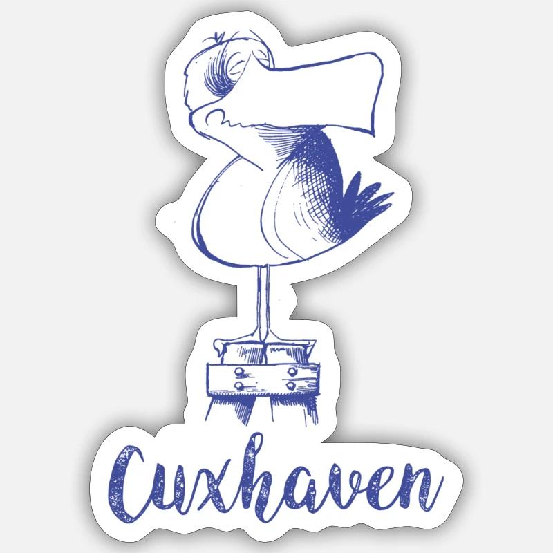Cuxhaven Moewe - Sticker taille S (10 x 10 cm) - blanc mat