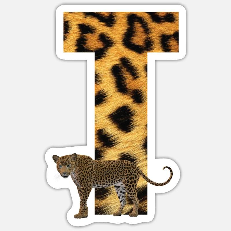 leopard t - Sticker size S (10 x 10 cm) - white matte