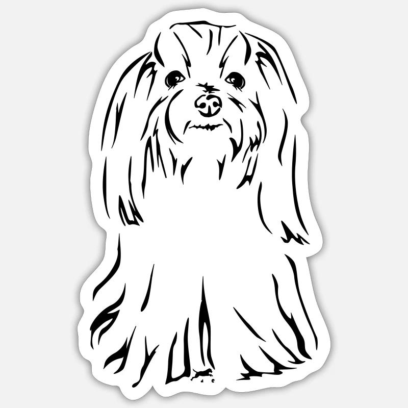 maltais - Sticker taille S (10 x 10 cm) - blanc mat