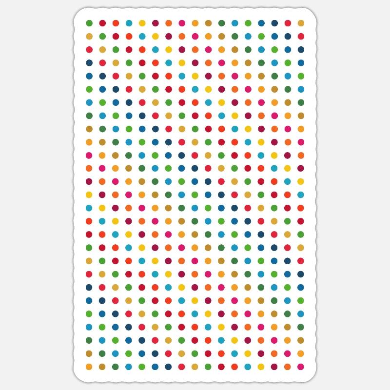 Conception de points colorés Sticker taille S (10 x 10 cm)