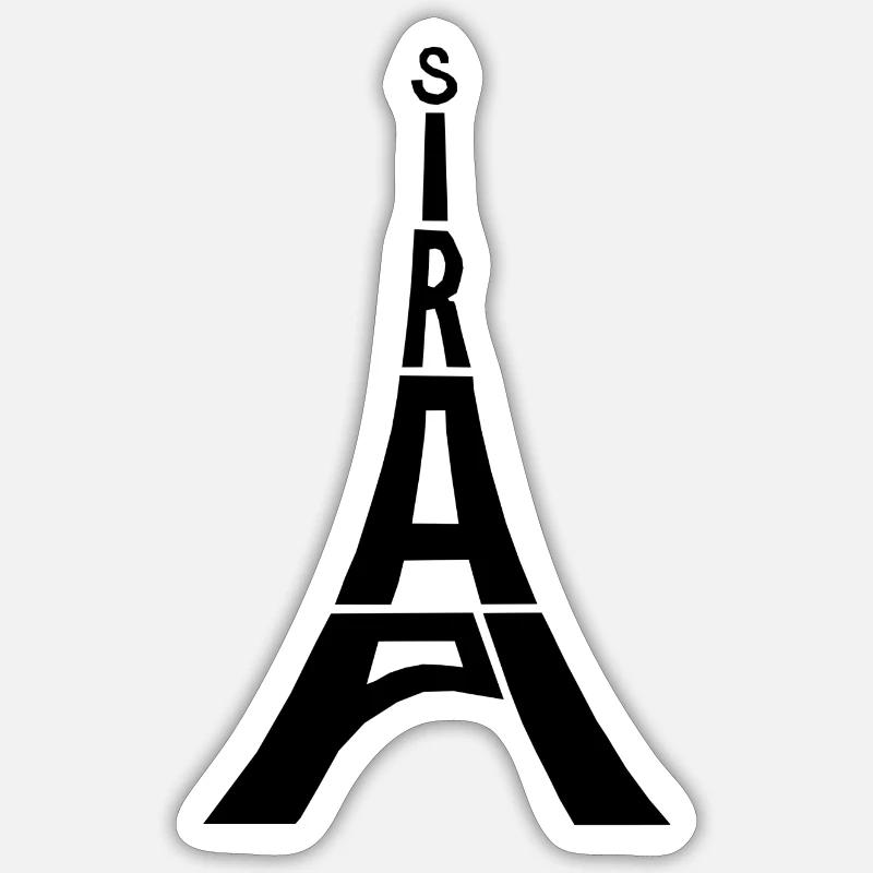 Paris Eiffel Tower - Sticker Größe S (10 x 10 cm) - Mattweiß