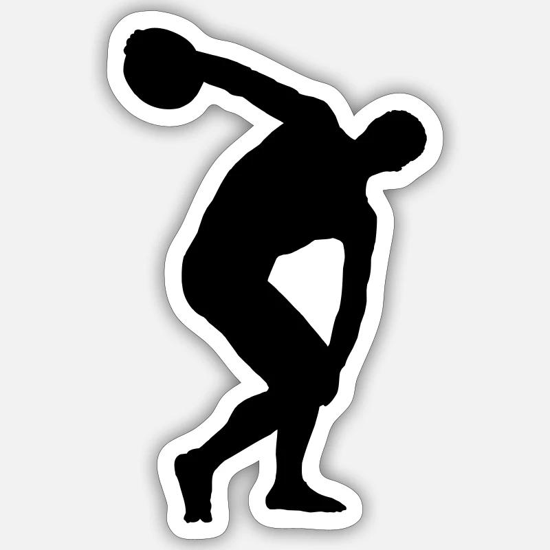 Diskuswerfen - Sticker Größe S (10 x 10 cm) - Mattweiß