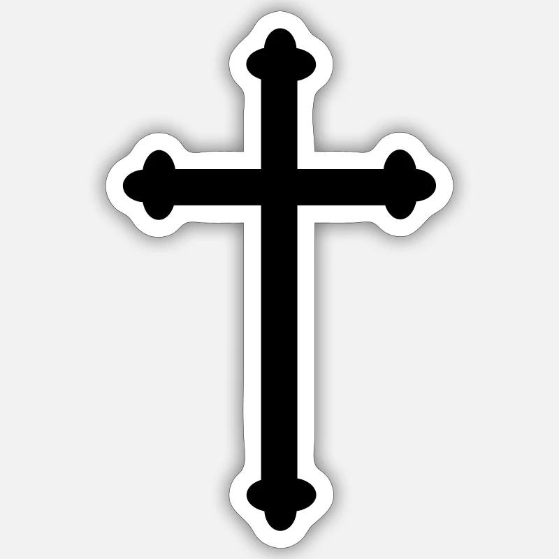 Croix comme image d’ombre - Sticker taille S (10 x 10 cm) - blanc mat