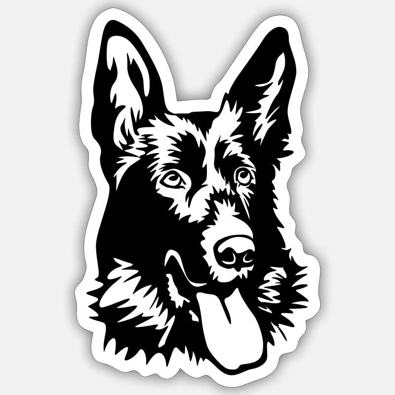 German shepherd head Sticker size S (10 x 10 cm)