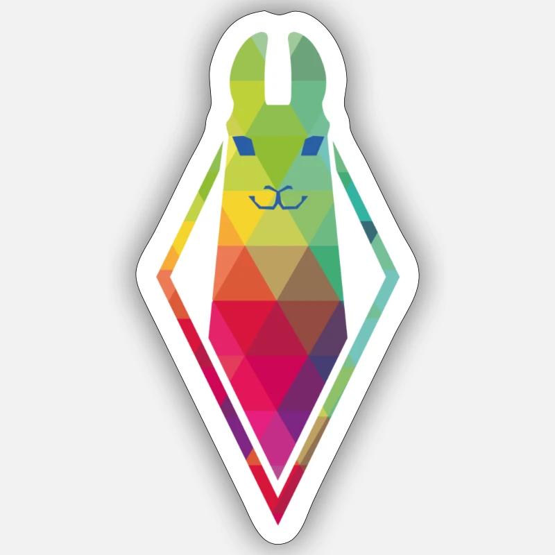 Sims Llama - Sticker Größe S (10 x 10 cm) - Mattweiß