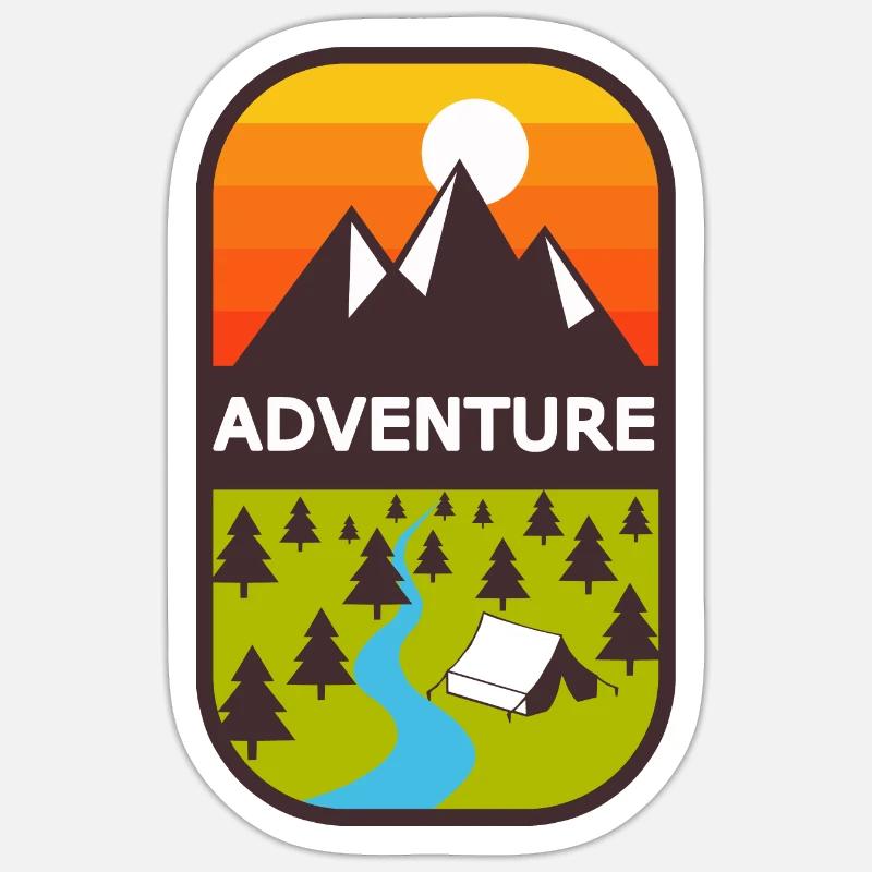 Aventure - Sticker taille S (10 x 10 cm) - blanc mat