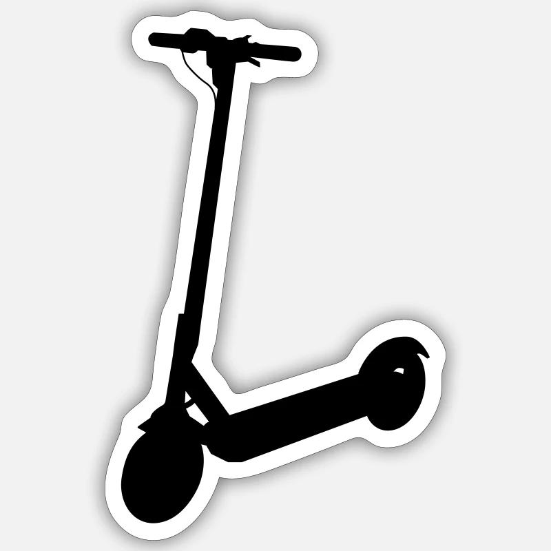 E-Scooter Elektro-Roller - Sticker Größe S (10 x 10 cm) - Mattweiß