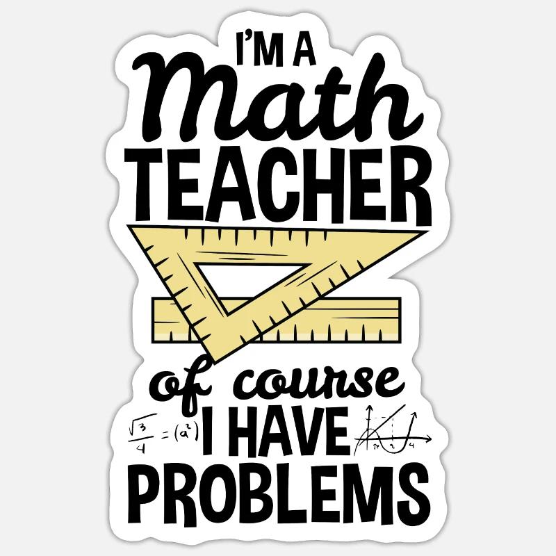 Math Teacher Math Teacher Gift - Sticker size S (10 x 10 cm) - white matte