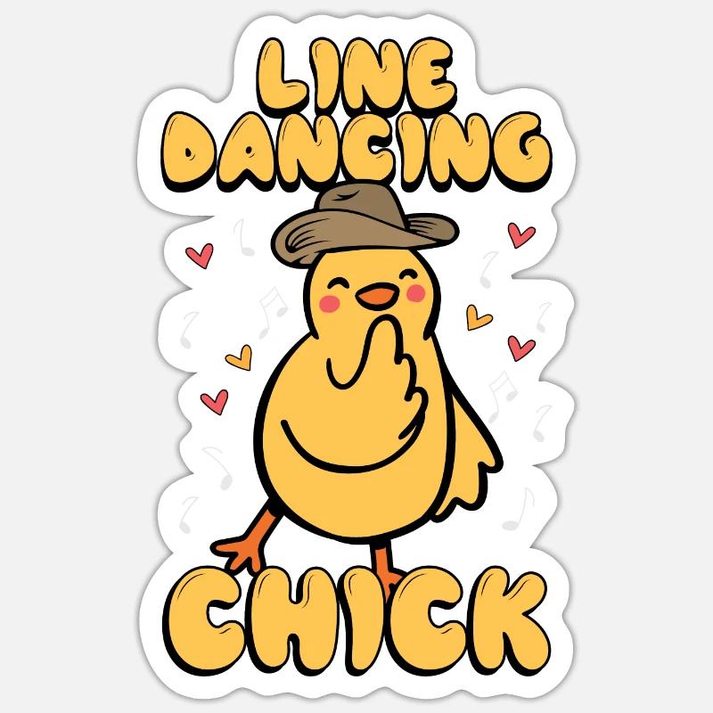 Linedance - Sticker taille S (10 x 10 cm) - blanc mat