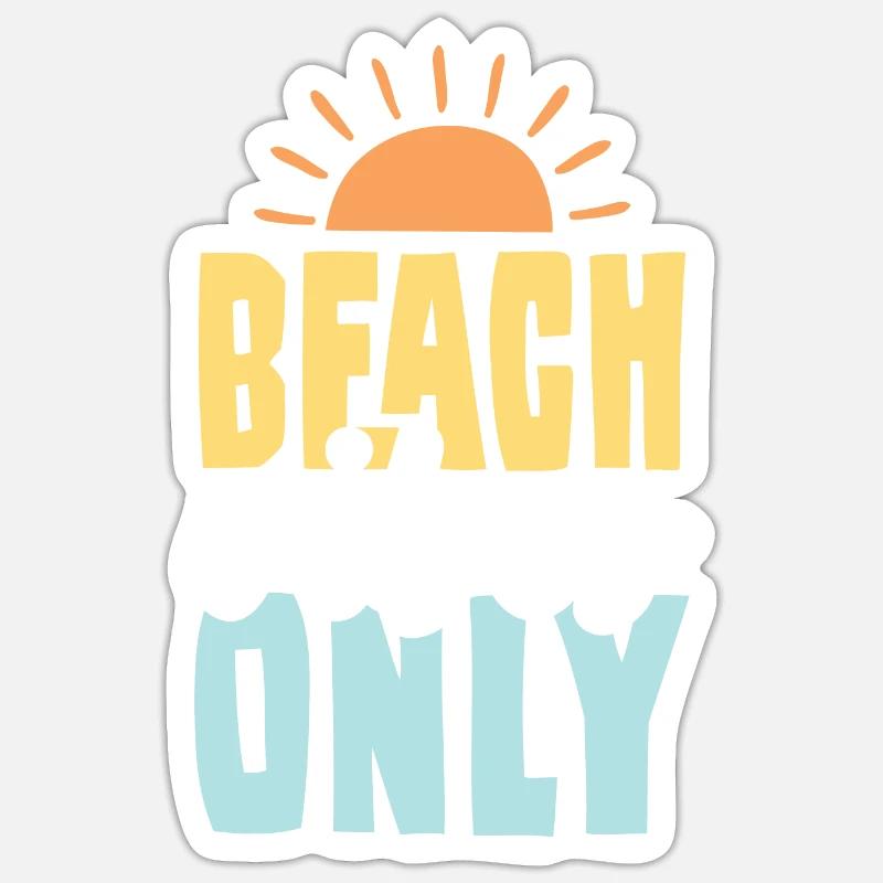 beach beach summer - Sticker size S (10 x 10 cm) - white matte