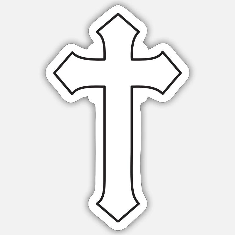 Croix - Sticker taille S (10 x 10 cm) - blanc mat