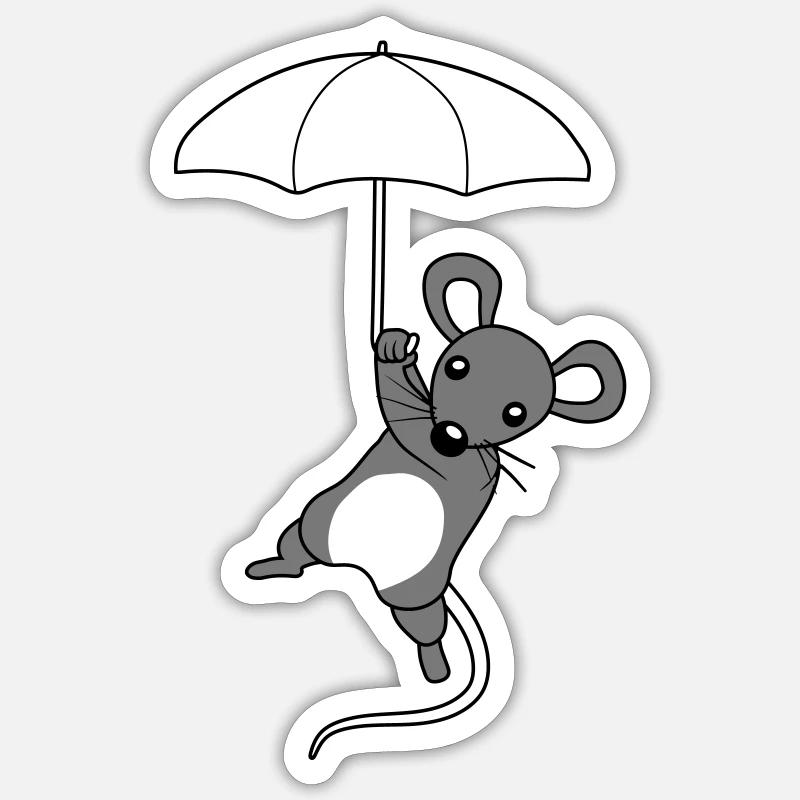 Cute Flying Mouse - Sticker size S (10 x 10 cm) - white matte