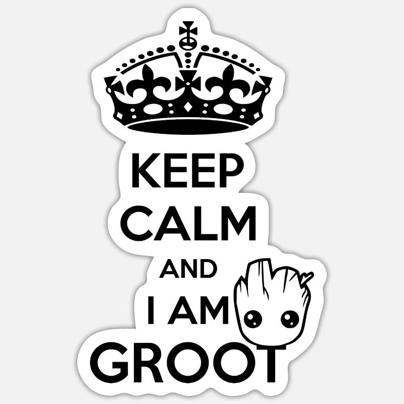 Keep Calm and I am Groot Sticker Größe S (10 x 10 cm)