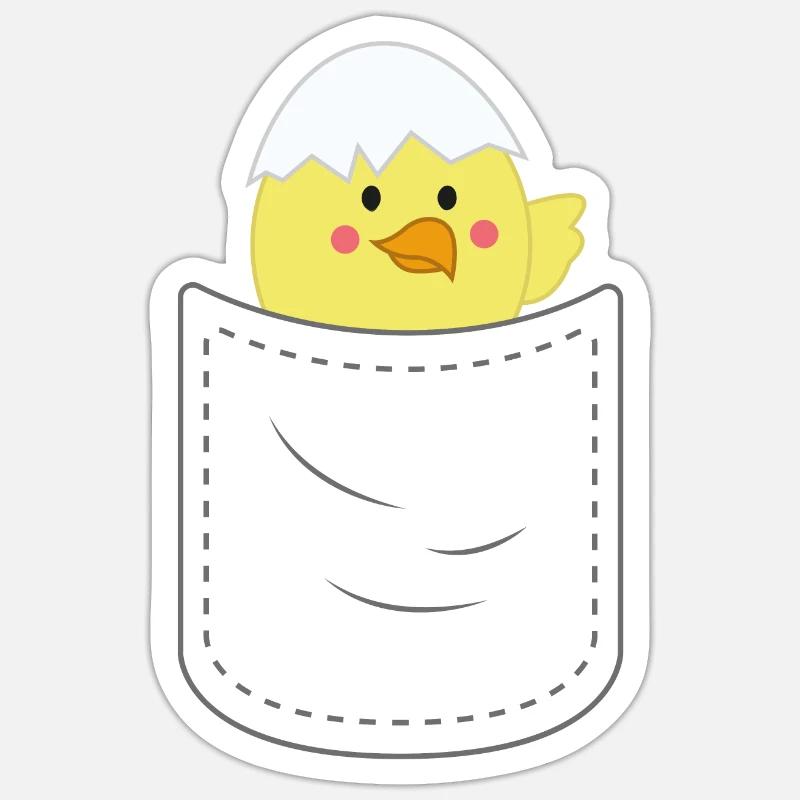 Mignon poche poitrine - Sticker taille S (10 x 10 cm) - blanc mat