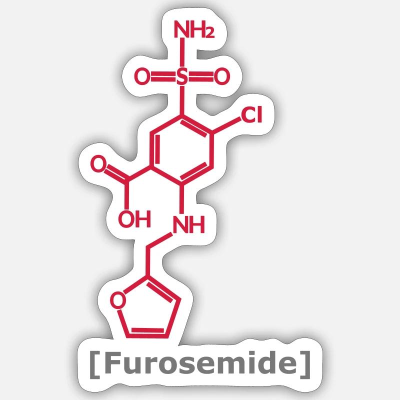 Furosémide - Sticker taille S (10 x 10 cm) - blanc mat