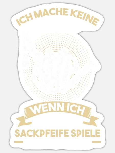 Dudelsack Sackpfeife Dudelsackbläser Musiker - Sticker Größe S (10 x 10 cm) - Mattweiß
