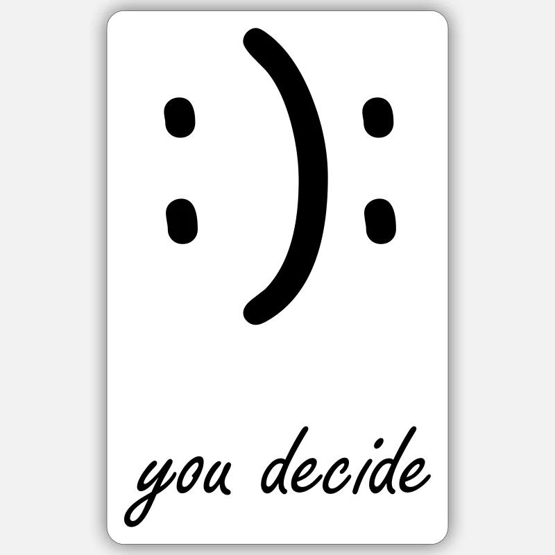 :): du entscheidest Sticker - Sticker Größe S (10 x 10 cm) - Mattweiß