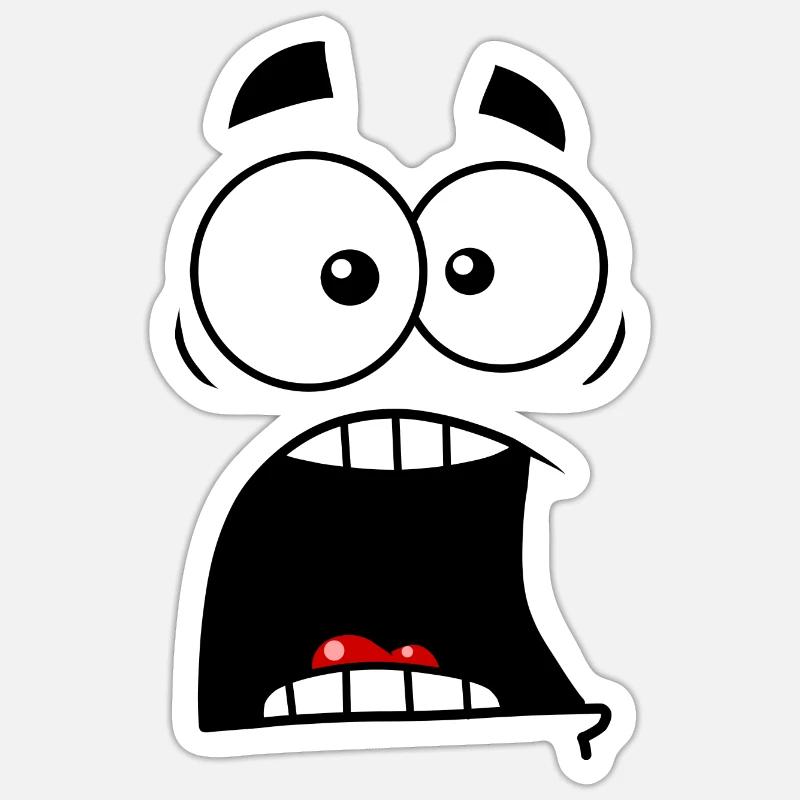 Schockiert - Sticker Größe S (10 x 10 cm) - Mattweiß