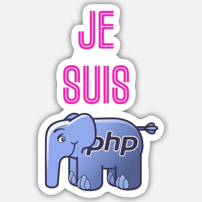 Je suis PHP ! Sticker taille S (10 x 10 cm)