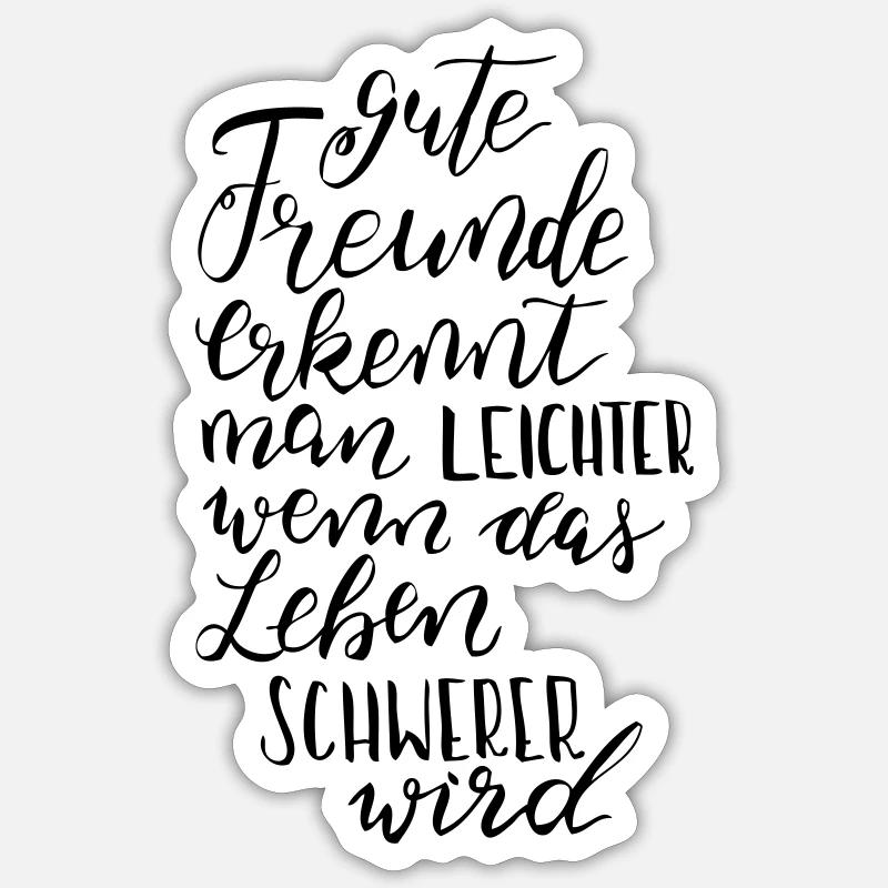 Gute Freunde - Sticker Größe S (10 x 10 cm) - Mattweiß