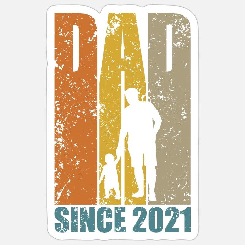 DAD SINCE 2021 PAPA - Sticker size S (10 x 10 cm) - white matte