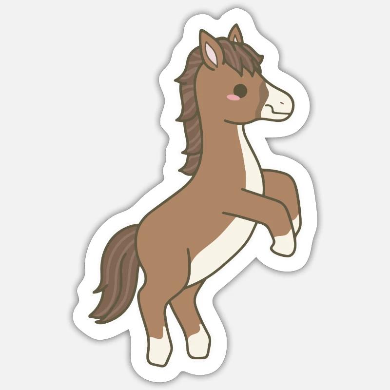 Cheval - Sticker taille S (10 x 10 cm) - blanc mat