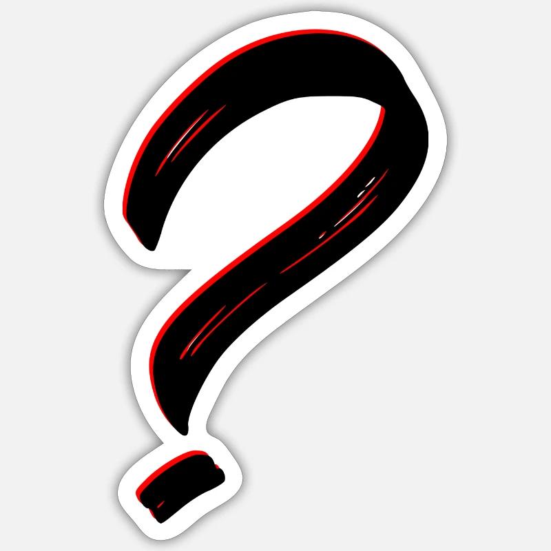 Fragezeichen - Sticker Größe S (10 x 10 cm) - Mattweiß
