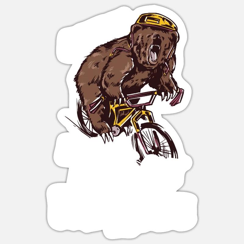 Biking - Sticker taille S (10 x 10 cm) - blanc mat
