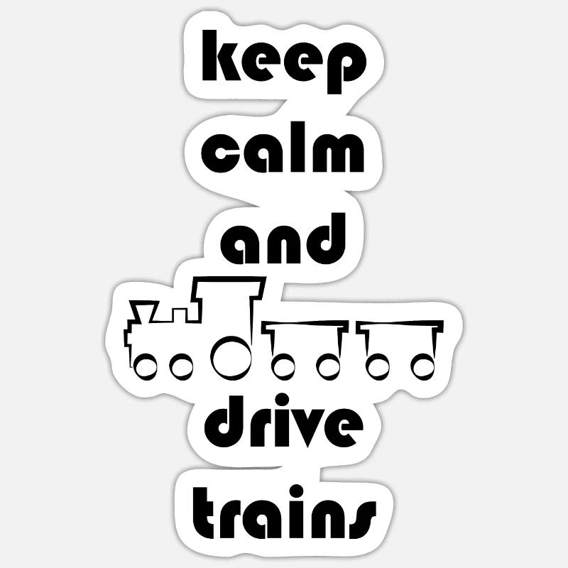 Train train train conducteurs de train - Sticker taille S (10 x 10 cm) - blanc mat