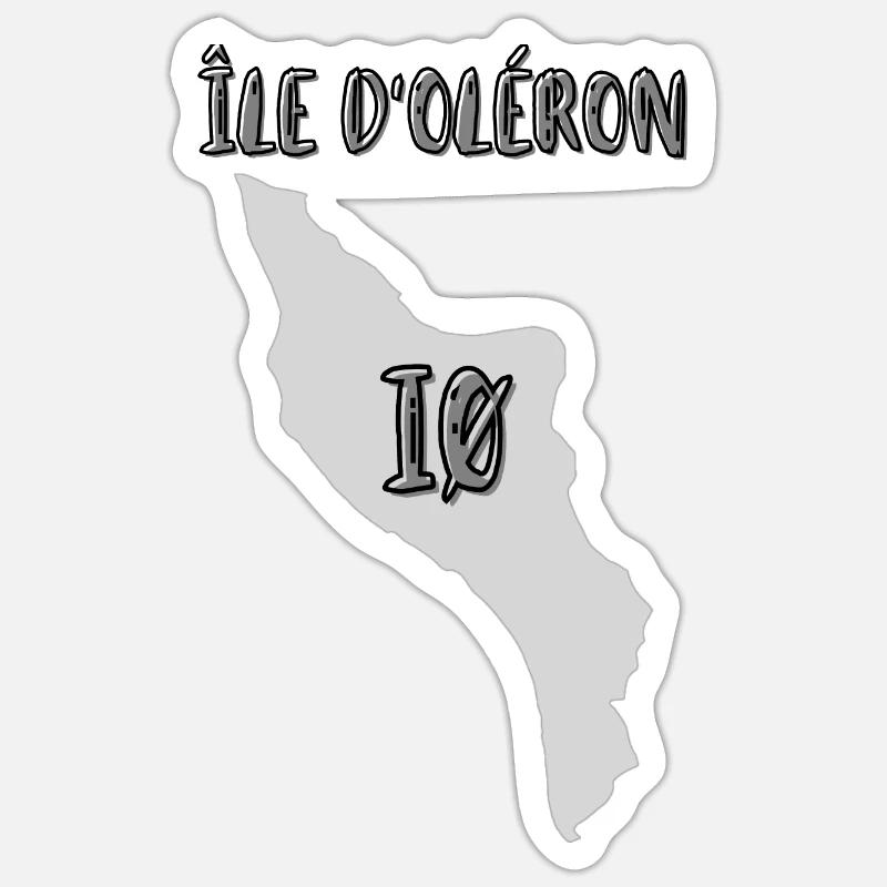 Ile d' Oléron iØ - Sticker taille S (10 x 10 cm) - blanc mat