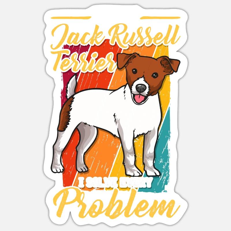 Mit Meinem Jack Russel Terrier Löse Jedes Problem - Sticker Größe S (10 x 10 cm) - Mattweiß