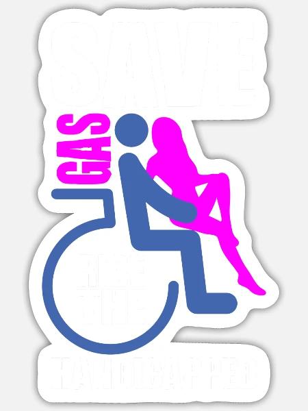 Behindert Humor Lustig - Sticker Größe S (10 x 10 cm) - Mattweiß