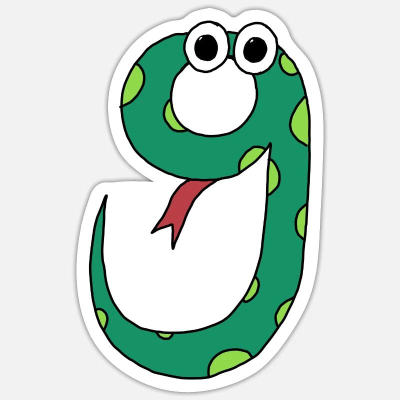 Serpent 9 - Sticker taille S (10 x 10 cm) - blanc mat