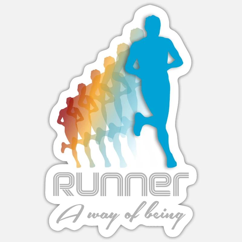 course - Sticker taille S (10 x 10 cm) - blanc mat