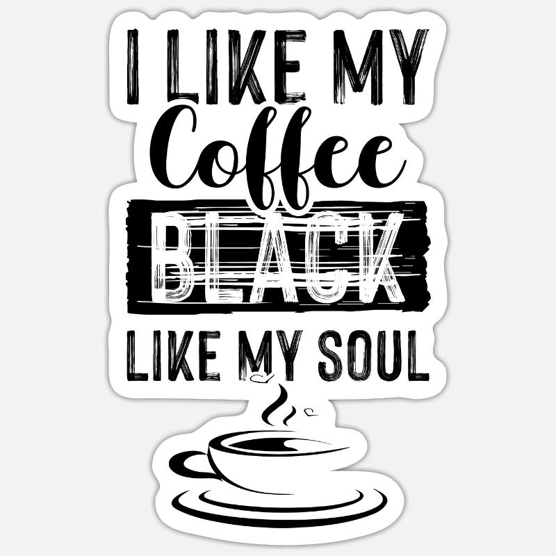 kaffee seele - Sticker Größe S (10 x 10 cm) - Mattweiß