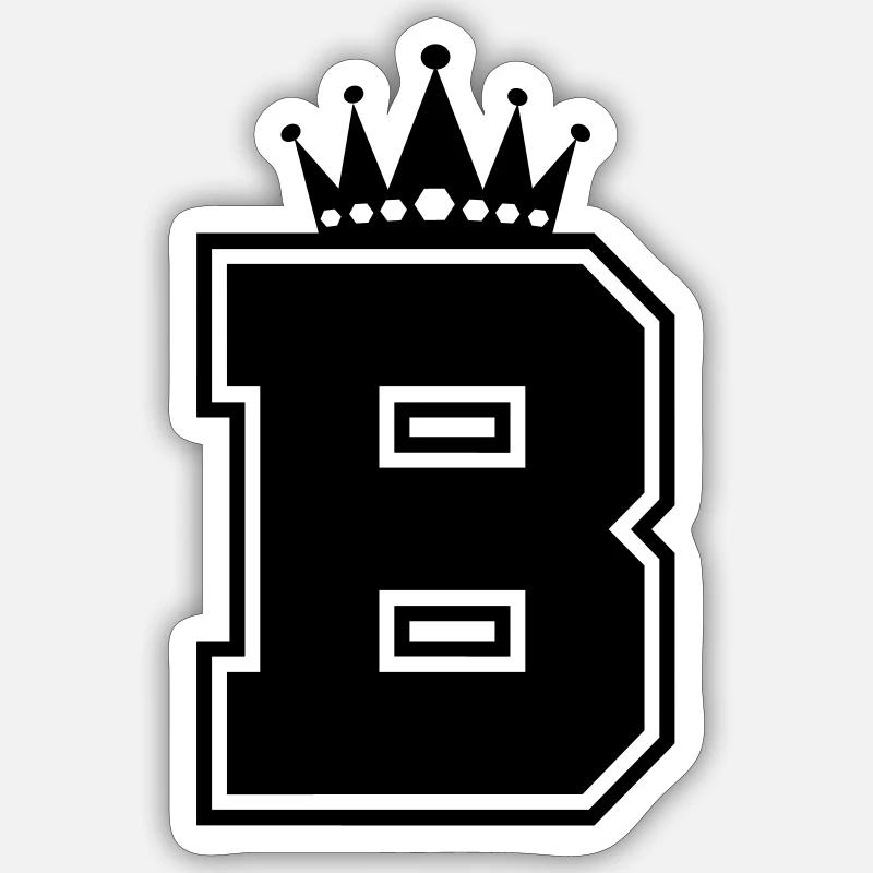 buchstabe B Krone Sticker Größe S (10 x 10 cm)
