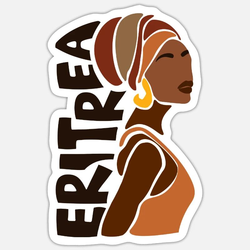 Érythrée Drapeau érythréen Asmara Patrimoine noir Sticker taille S (10 x 10 cm)