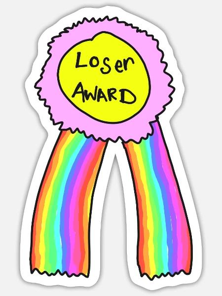 loser award - Sticker Größe S (10 x 10 cm) - Mattweiß